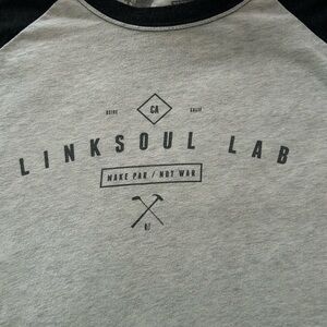 Linksoul Lab 3/4 sleeve tempus fugit black and white t-shirt - XXL